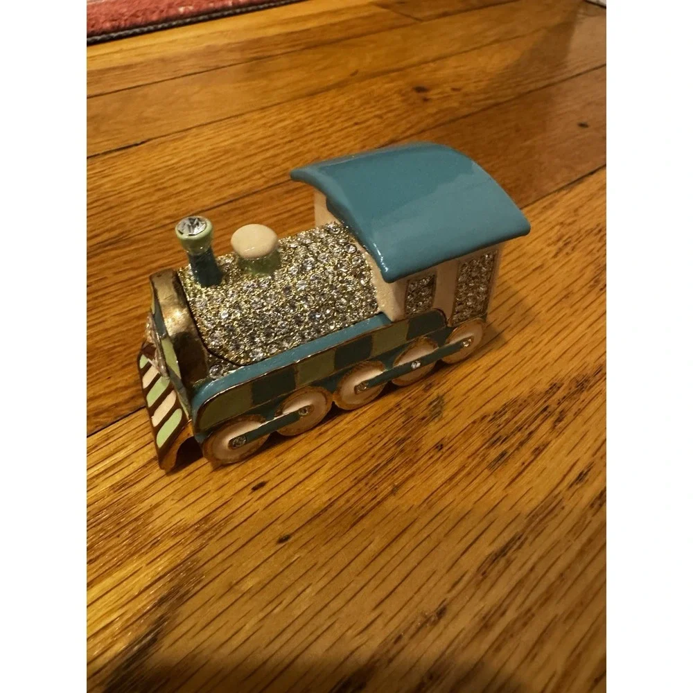 Royal Gem collection Enamel Train Trinket Box Rhinestones Bejeweled With‎ Box